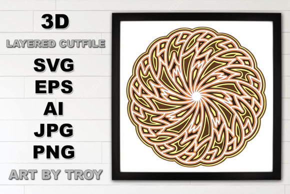 3D Mandala Layered SVG Cut File 2
