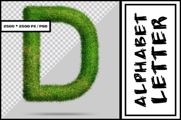 Alphabet Letter D with Grass Style: A Creative Design Element