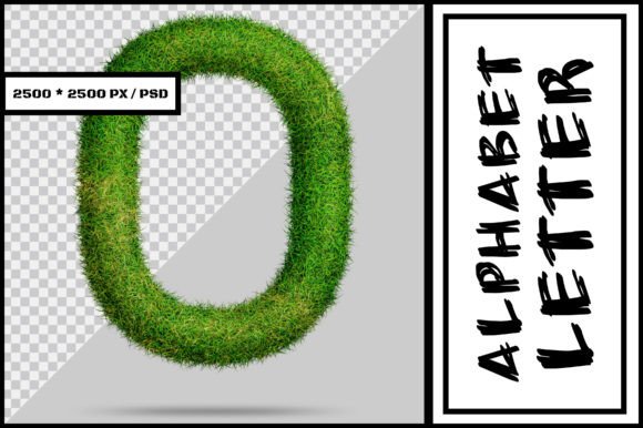 Alphabet Letter O with Grass Style: A Design Element for Creative Projects