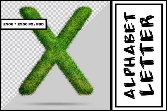 Alphabet Letter X with Grass Style Design: A Versatile Creative Element for Print and Digital Projects