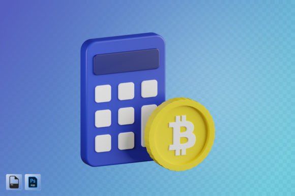 Bitcoin Calculator 3D Illustration: A Versatile Design Asset for Modern Projects