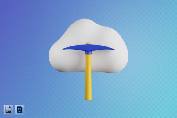 Bitcoin Cloud Mining 3D Illustration for Modern Design Projects