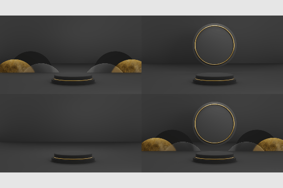 Black and Blue Platform 3D Illustration: A Modern Design Solution for Flyer Displays and Advertising