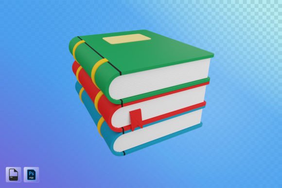 Books 3D Illustration for Modern Design Projects