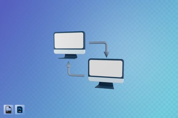 Computer Data Transfer 3D Illustration: Enhancing Visual Communication