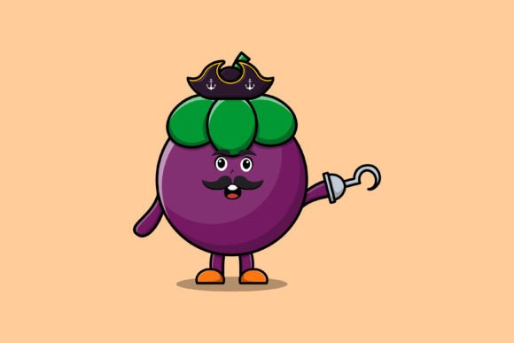 Cute Cartoon Pirate Mangosteen