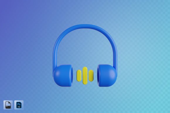 Headphones 3D Illustration for Modern Design Projects