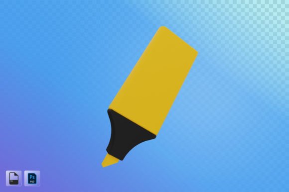 Highlighter 3D Illustration: A Versatile Visual Asset for Design and Creative Projects