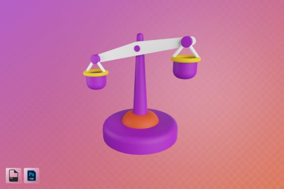 Justice Scale 3D Illustration: A Powerful Visual Tool for Modern Designers