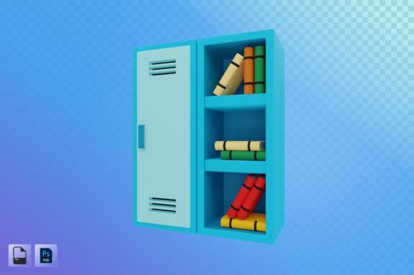Lockers 3D Illustration: A Modern Design Asset for Creative Projects