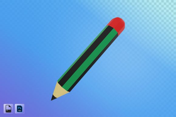 Pencil 3D Illustration for Design Projects