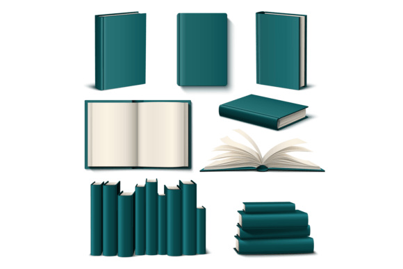 Realistic Color Books Mockup. 3d Empty E: A Versatile Design Resource for Creative Professionals