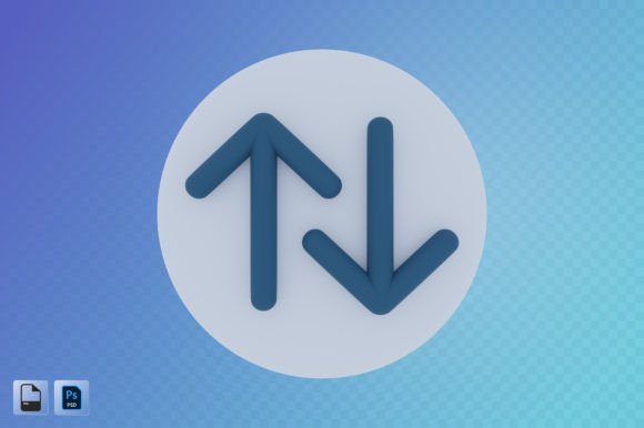 Up and Down Arrow 3D Illustration: A Versatile Design Element